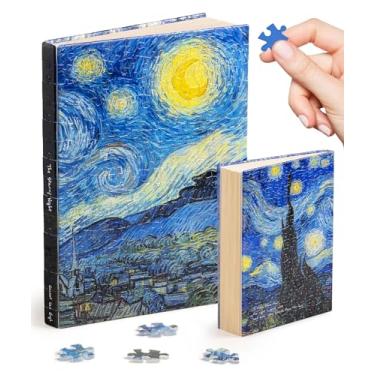 Imagem de PieceRelax Diário De Quebra-Cabeça Para Adultos - Van Gogh A Noite Estrelada Capa Livro A5 Exclusiva Quebra-Cabeças Presente E Decoração Casa Com Arte Plástico Ca