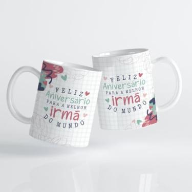 Imagem de Caneca xicara porcelana feliz aniversário melhor irmã 25EI