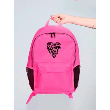 Imagem de Mochila Feminina Nylon But love is blind Estampada Personalizada Resis