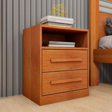 Imagem de Mesa de Cabeceira Olga 2 Gavetas Cinamomo - Pnr Móveis, Marrom