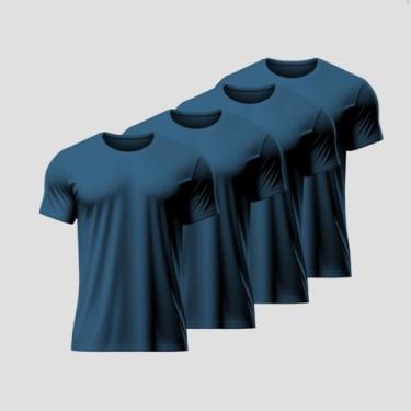 Imagem de Kit 4 Camisetas Dry Fit Masculina Lisa Treino exercício funcional - LA