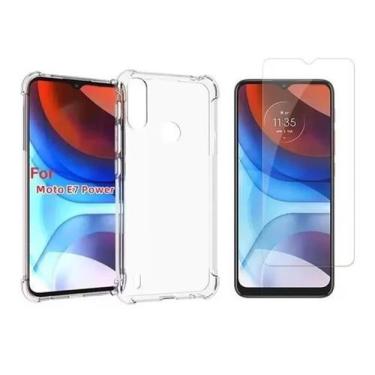 Imagem de Kit Capa Anti Impacto + Pelicula Vidro Motorola Moto E7 Power - Univer