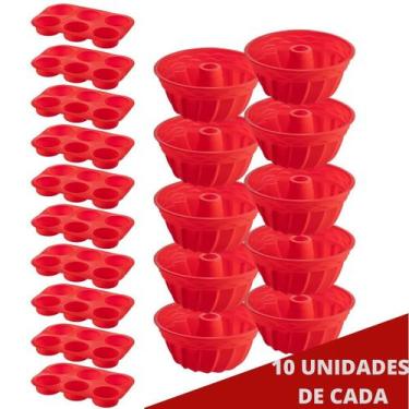 Imagem de 10 Conj Forma 6 Cupcake e Forma Espiral em Silicone Sortida - QUALITY 