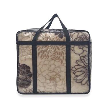 Imagem de Bolsa sacola cristal PVC transparente organizador guarda roupa edredon