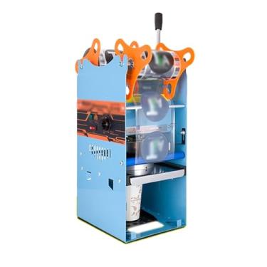 Imagem de Máquina de selagem de copos Máquina de selagem de chá de leite de soja para copo de leite de soja manual para bebidas pequenas máquina de selagem de copos domésticos (27 x 27 x 59 cm)