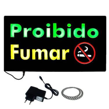 Imagem de Painel de Led Letreiro Luminoso Proibido Fumar 49 CM X 24 CM - MPL-662
