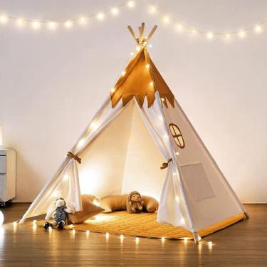 Imagem de Tenda Teepee Besrey para criança com tapete acolchoado e luzes 100% al