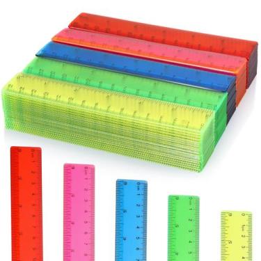 Imagem de Régua reta Ruler Zonon de 6 polegadas (15 cm) em cores variadas x50