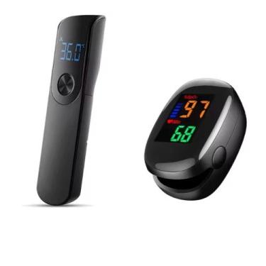 Imagem de Termômetro Digital Sem Contato Infravermelho + Oximetro - Pulse, Preto