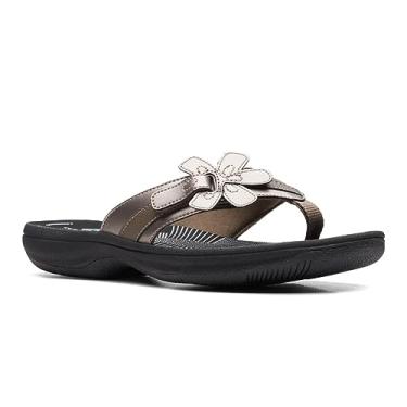 Imagem de Clarks Chinelo feminino Brinkley Flora, Estanho/preto, 40