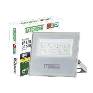 Imagem de Refletor Taschibra Led Tr Slim 50W Luz Branco Quente 3000K Branco Bivo
