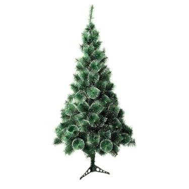 Imagem de Árvore De Natal 1,20cm Pinheiro Luxo Nevada 170 Galhos Cheia Resistente Tradicional Verde Premium