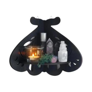 Imagem de Suporte De Cristal Em Forma De Borboleta Com Prateleira De Madeira Par