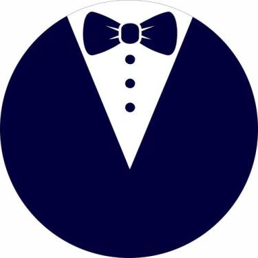 Imagem de Painel de Lona Redondo Smoking Terno Azul Gravata Borboleta - Fabrika 