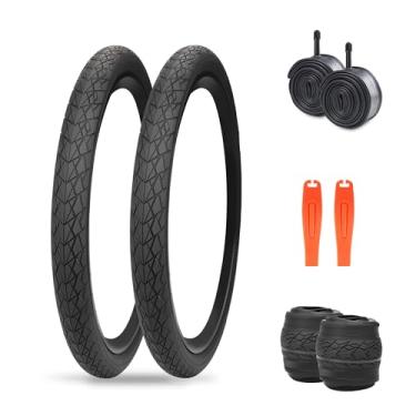 Imagem de ZUKKA Pneu de bicicleta de substituição de 50 x 4 cm para mountain bike Cruiser Bike (2 pneus + 2 tubos + 2 alavancas, 20 x 1,75)