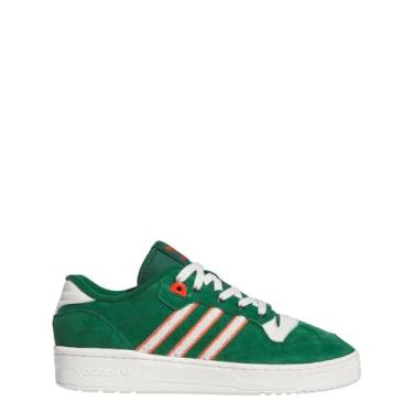 Imagem de adidas Tênis masculino Rivalry Low, Team verde escuro/branco nuvem/faculdade, 42