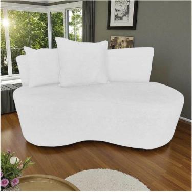 Imagem de Namoradeira Sofá 2 Lugares Yara Orgânica Couro Branco - Mansão Decor