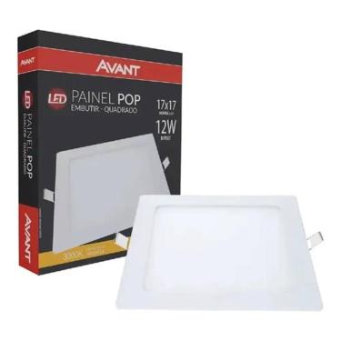 Imagem de 2X Plafon Led Quadrado Embutir 17X17 Painel 12W 3000K Avant
