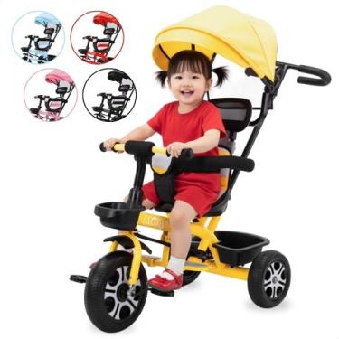 Imagem de Triciclo Infantil com Empurrador e Capota Atentu Motoca Passeio Menino