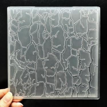 Imagem de Pasta de gravação de plástico 3D 15 x 14 polegadas textura de rachadura de pedra de Natal para fazer cartões, faça você mesmo, scrapbooking, papel, artesanato, artesanato, scrapbook, artes