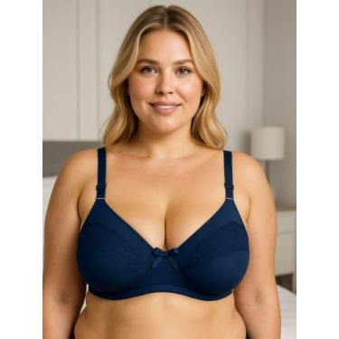 Imagem de Sutiã Plus Size sem Bojo Reforçado Sustentação de Cetinete Resistente-