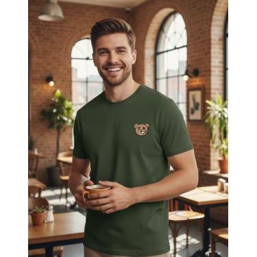 Imagem de Camiseta Masculina De Verão Com Estampa De Urso Minimalista - crushed,