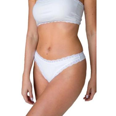 Imagem de Calcinha Tanga Fio Duplo Fio Dental Boreale Dolcii 396, M, Br, Branco