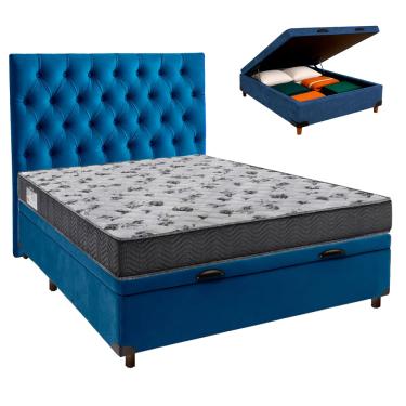 Imagem de Kit Cabeceira + Cama Box Bau  + Colchão Casal D33 Iso100 Ortobom