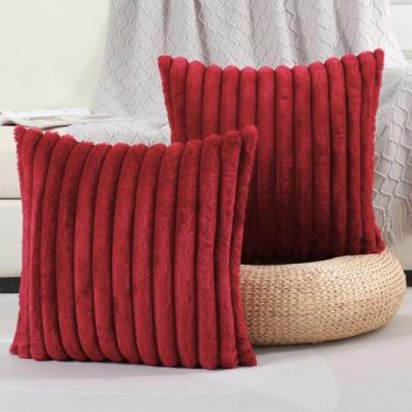 Imagem de Kit 2 Capas P/ Almofada Em Pelucia Wave Soft Canelada - 43x43 Cm - MM,