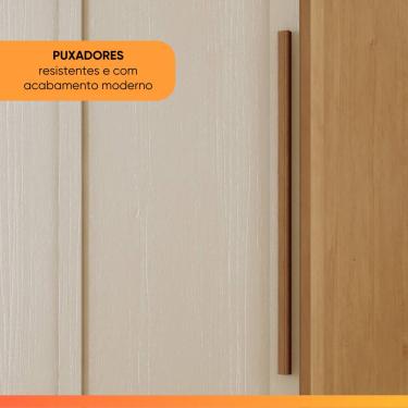 Imagem de Guarda Roupas Casal 2 Portas de Correr com Espelho 100% MDF 6 Gavetas Firenze