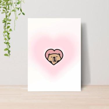 Imagem de Quadro Capivaras Fofas A4  Placa MDF 014 - Lomi Art
