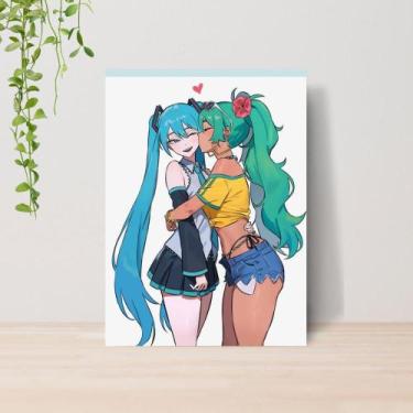Imagem de Quadro Hatsune Miku Vocaloid A4  Placa MDF 016 - Lomi Art