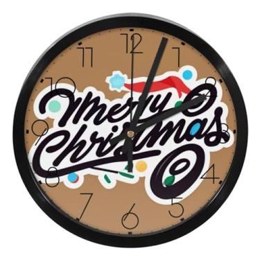 Imagem de LILINWAN Relógio de parede 24 cm sem tique-taque silencioso operado por bateria relógio de parede redondo moderno estilo simples decoração relógio para escritório/escola/quarto/sala de estar