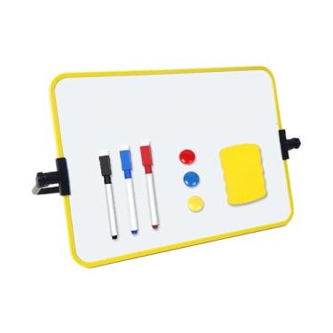 Imagem de Baoblaze Quadro branco pequeno com caneta, quadro de apresentação apagável A4, portátil para apagamento a seco para, escritório, lista de tarefas da, Amarelo