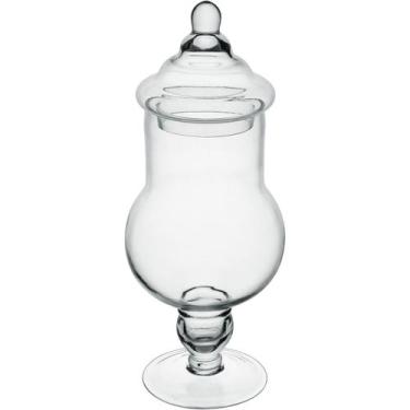 Imagem de BOMBONIERE BALEIRO POTICHE REDONDO HOME&CO TAMPA VIDRO 43x17x17cm