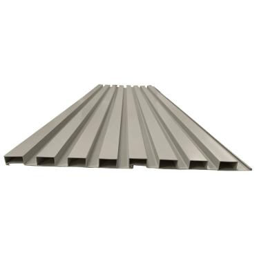 Imagem de Painel Ripado de Pvc em Placa 100cm X 15cm 7 Placas = 1m² com 2 Acabamentos em L de 105cm Bariri - caixa com 7 Unidade - Cinza