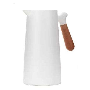 Imagem de Garrafa Térmica Café 1 Litro Cabo Madeira Tampa Click Abre E