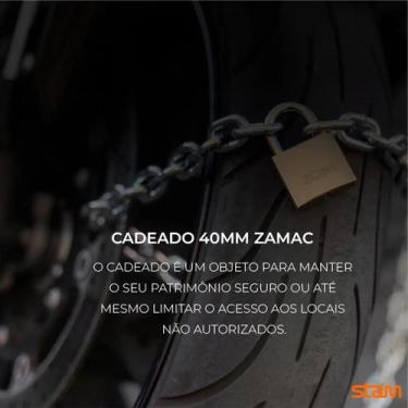 Imagem de Cadeado Stam 40mm Com 2 Chaves Cor Dourado
