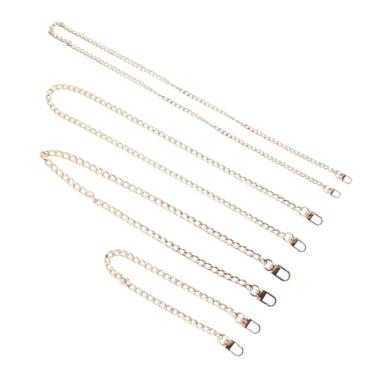 Imagem de Alças de corrente plana, correntes de substituição de metal de ferro ouro 4 pacotes para bolsa, bolsa transversal, faça você mesmo (15,74/23,62/31,49/47,24 polegadas)