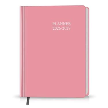 Imagem de Agenda Planner 2026-2027 - 18 meses (janeiro de 2026 - junho de 2027) Agenda Planner 14,7 cm x 21,6 cm, 2026-2027 Planners semanais e mensais, capa dura, rosa