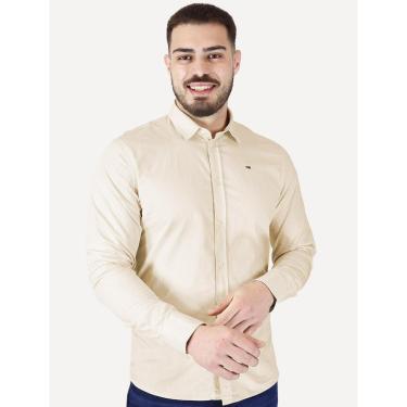 Imagem de Camisa Tommy Jeans Masculina Slim Original Stretch Areia-Masculino