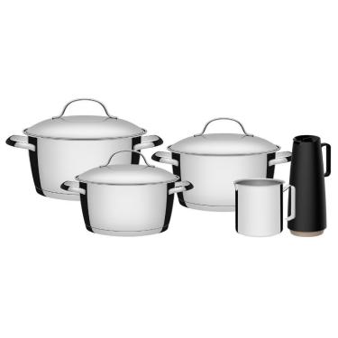 Imagem de Jogo De Panelas Aço Inox Allegra 5 Peças Tramontina