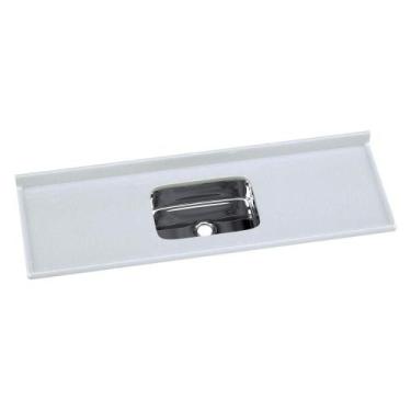 Imagem de Pia De Cozinha Mármore Sintético 160x55cm Com Cuba Aço Inox Multimóvei