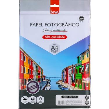 Imagem de Papel Fotográfico Glossy Brilhante 120g com 50 Folhas, BRW
