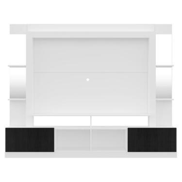 Imagem de Rack com Painel Tv 65 Prateleiras com Espelho Oslo Branco