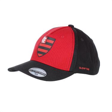 Imagem de Boné Supercap Flamengo Zico Silk Frontal Preto e Vermelho - Único-Unissex