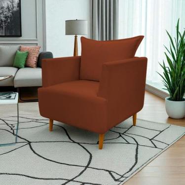 Imagem de Poltrona Decorativa Para Sala Recepção Escritório Consultório Reforçad