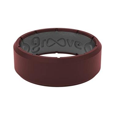 Imagem de Groove Life Anel de silicone Edge – Anéis de casamento de borracha respirável para homens, cobertura vitalícia, design exclusivo, anel de ajuste confortável, 10, Silicone, Sem pedra preciosa