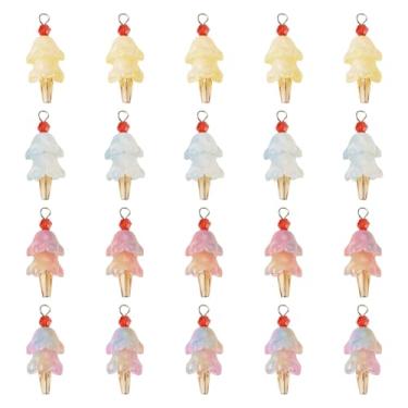 Imagem de Craftdady 20 pingentes de sorvete 3D de vidro, pingentes de comida de gelo de verão, pingentes coloridos de sobremesa doce com achados de aço inoxidável para chaveiro faça você mesmo, brinco, colar