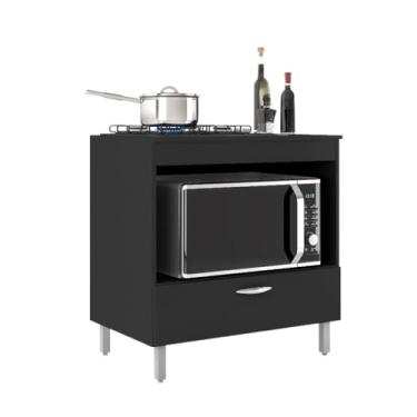 Imagem de Balcão para Cooktop 4 Bocas com 1 Porta Compact(Preto)